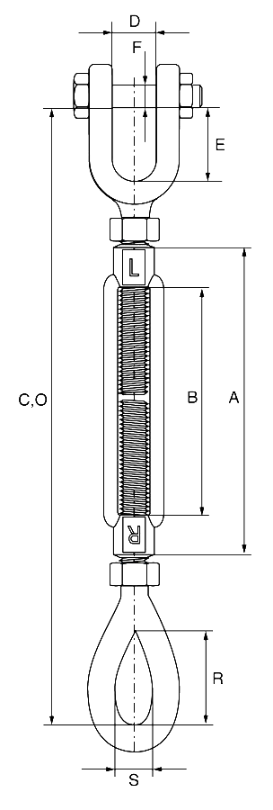 us style turnbuckle eye jaw dimensions